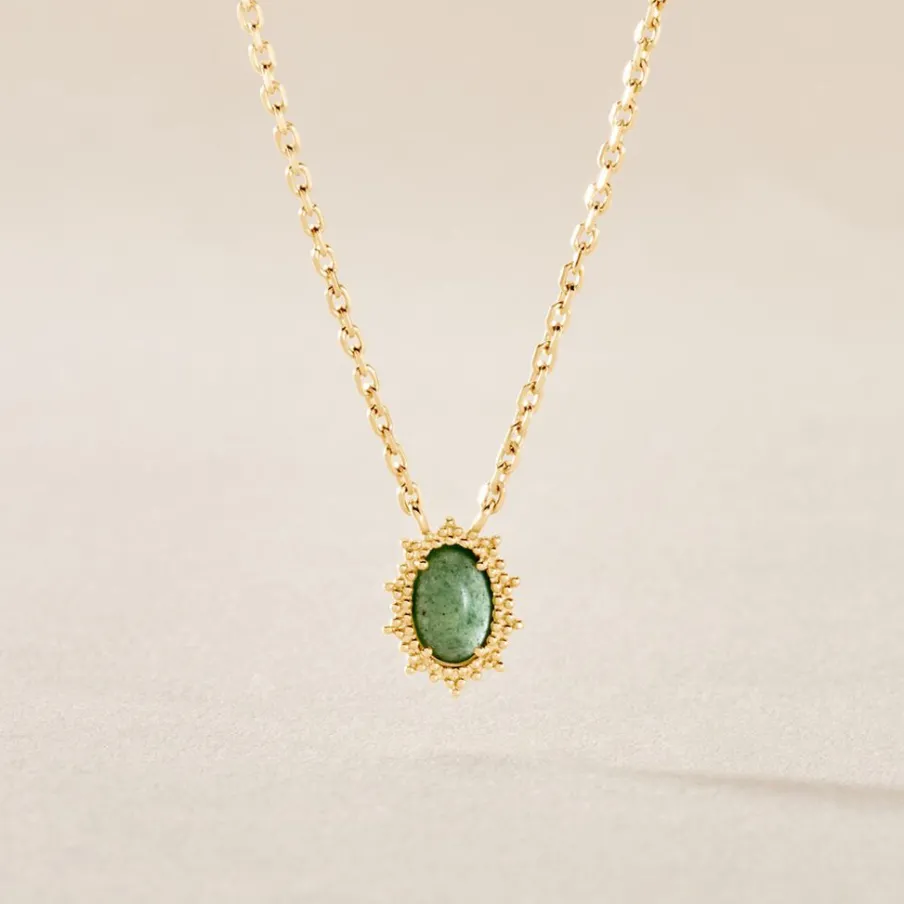 Histoire d'Or Collier Vintage Love Plaqué Or Jaune Aventurine