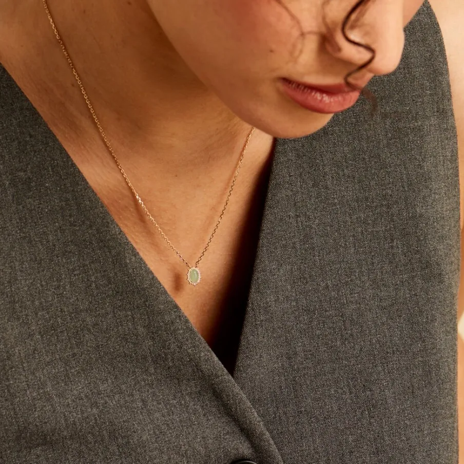 Histoire d'Or Collier Vintage Love Plaqué Or Jaune Aventurine