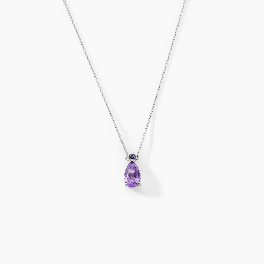 Histoire d'Or Collier Yrene Or Blanc Amethyste