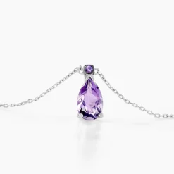 Histoire d'Or Collier Yrene Or Blanc Amethyste