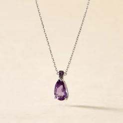 Histoire d'Or Collier Yrene Or Blanc Amethyste