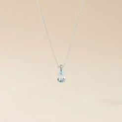 Collier Yrene Or Blanc Topaze-Histoire d'Or New