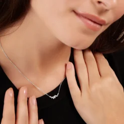 Histoire d'Or Collier Zachary Or Blanc Diamant Synthétique