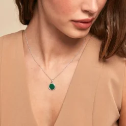 Collier Zea Argent Blanc Malachite-Histoire d'Or Online