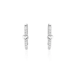 Histoire d'Or Creoles Argent Blanc Deep In Love Oxyde De Zirconium