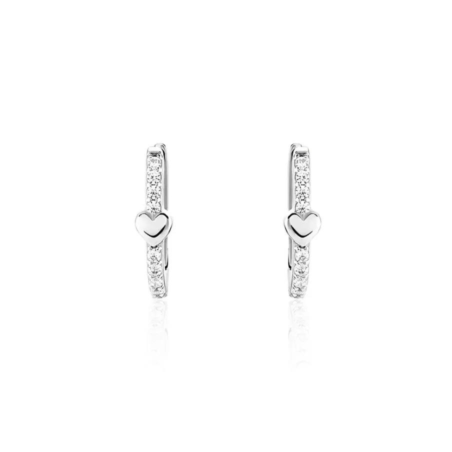Histoire d'Or Creoles Argent Blanc Deep In Love Oxyde De Zirconium
