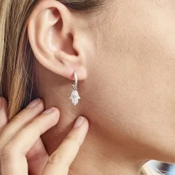 Histoire d'Or Créole Unitaire Ancelin Rondes Argent Blanc Oxyde De Zirconium