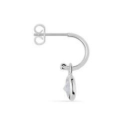 Histoire d'Or Créole Unitaire Ancelin Rondes Argent Blanc Oxyde De Zirconium