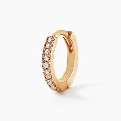 Histoire d'Or Créole Unitaire Kalinda Plaqué Or Jaune Oxyde De Zirconium