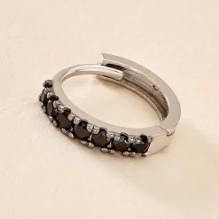 Histoire d'Or Créole Unitaire Vito Or Blanc Oxyde De Zirconium