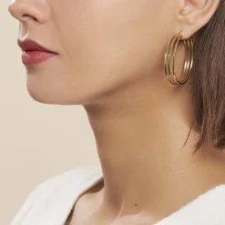 Créoles Adel Acier Jaune-Histoire d'Or Clearance