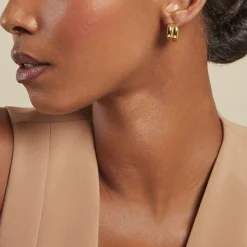 Histoire d'Or Créoles Adoree Acier Jaune