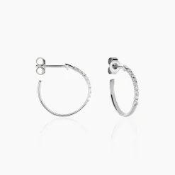 Histoire d'Or Créoles Ahab Argent Blanc Oxyde De Zirconium