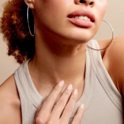 Histoire d'Or Créoles Argent Blanc Agathe