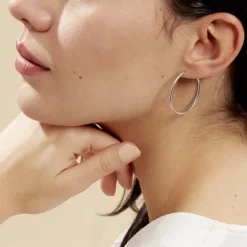 Histoire d'Or Créoles Argent Blanc Agathe