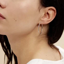 Histoire d'Or Créoles Argent Blanc Agathe