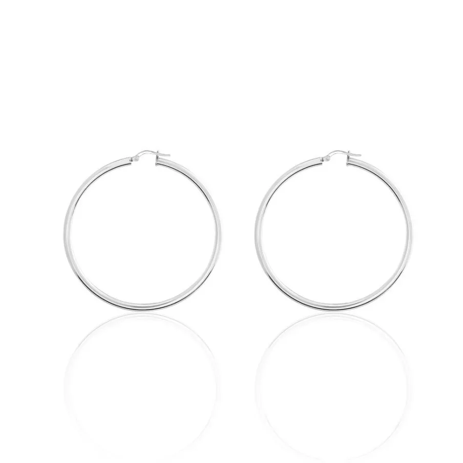 Histoire d'Or Créoles Argent Blanc Anne