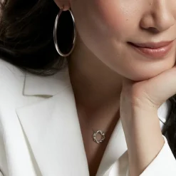 Histoire d'Or Créoles Argent Blanc Anne