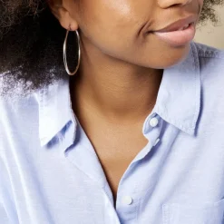 Histoire d'Or Créoles Argent Blanc Anne