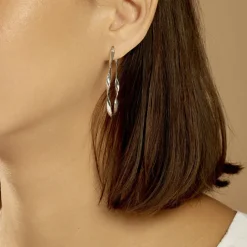 Histoire d'Or Créoles Argent Blanc Charlie