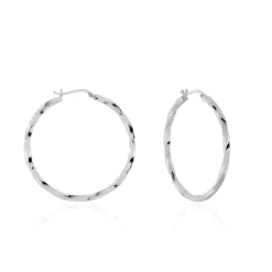 Histoire d'Or Créoles Argent Blanc Diane