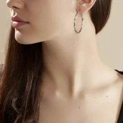 Histoire d'Or Créoles Argent Blanc Diane