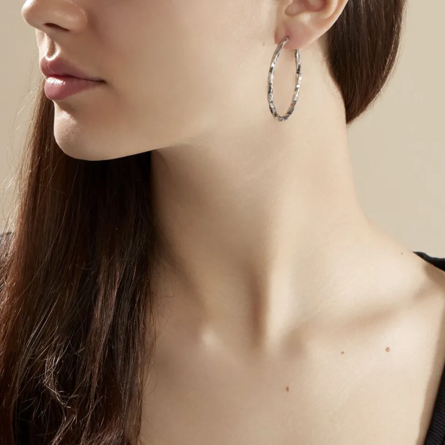 Histoire d'Or Créoles Argent Blanc Diane