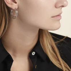 Histoire d'Or Créoles Argent Blanc Jukka