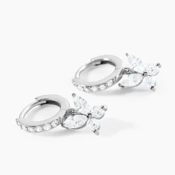 Histoire d'Or Créoles Argent Blanc Karitate Oxydes De Zirconium