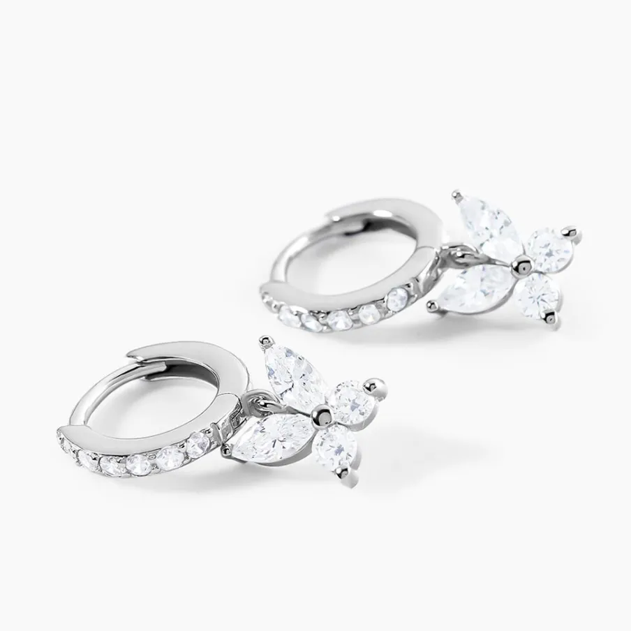 Histoire d'Or Créoles Argent Blanc Karitate Oxydes De Zirconium