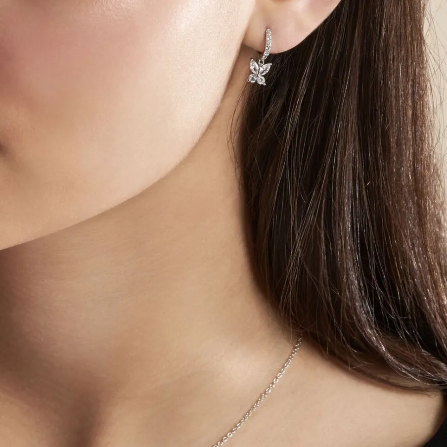 Histoire d'Or Créoles Argent Blanc Karitate Oxydes De Zirconium