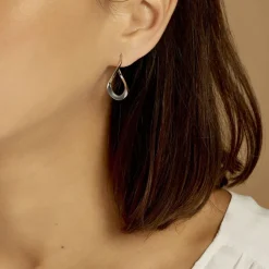 Histoire d'Or Créoles Argent Blanc Olivia