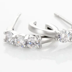 Histoire d'Or Créoles Argent Blanc Rosaure Oxydes De Zirconium