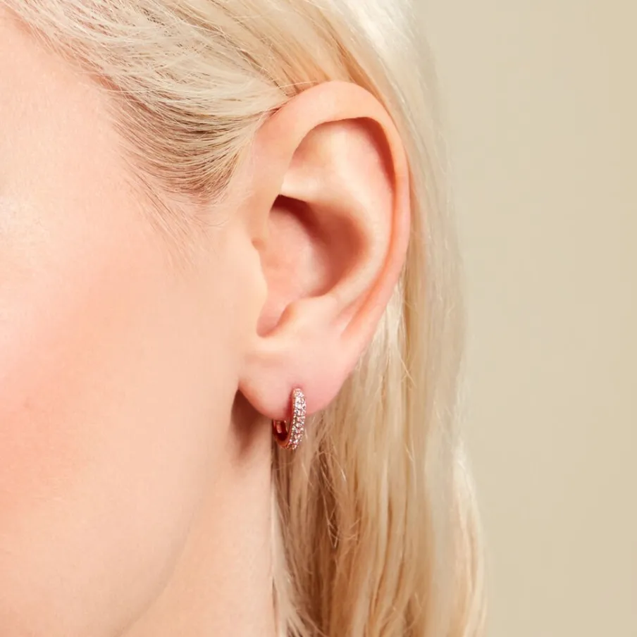 Histoire d'Or Créoles Aselya Argent Rose Oxyde De Zirconium