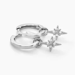 Histoire d'Or Créoles Astre Precieux Argent Blanc Oxyde De Zirconium