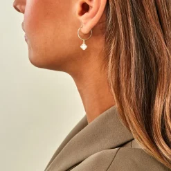 Histoire d'Or Créoles Bahman Or Jaune Nacre