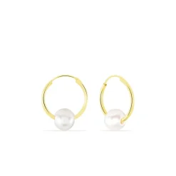 Histoire d'Or Créoles Baroque Baroques Or Jaune Perle De Culture