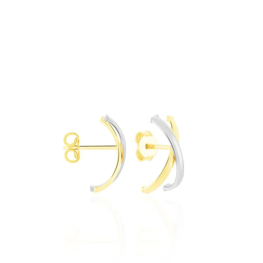 Histoire d'Or Créoles Bleona Or Bicolore