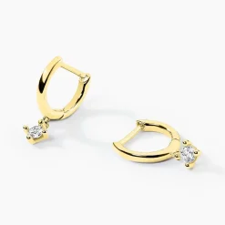 Histoire d'Or Créoles Claud Or Jaune Diamant Synthétique