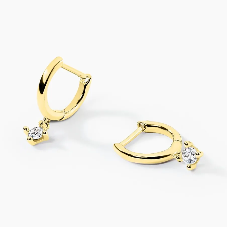 Histoire d'Or Créoles Claud Or Jaune Diamant Synthétique