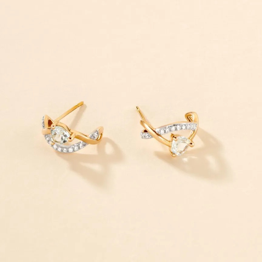 Créoles Clothilde Or Jaune Topaze Oxyde De Zirconium-Histoire d'Or Best