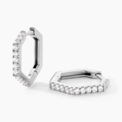 Histoire d'Or Créoles Corentine Argent Blanc Oxyde De Zirconium