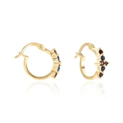 Histoire d'Or Créoles Céphée Plaqué Or Doré Pierres De Synthèses