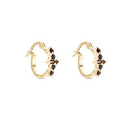 Histoire d'Or Créoles Céphée Plaqué Or Doré Pierres De Synthèses