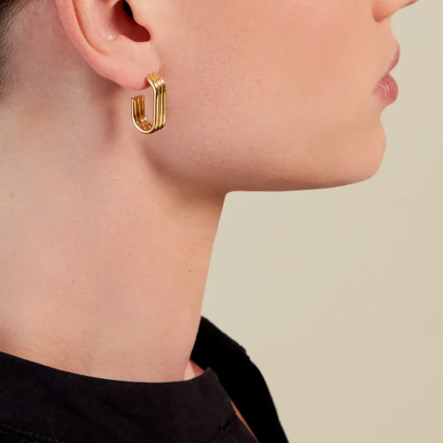 Histoire d'Or Créoles Dafnie Acier Jaune