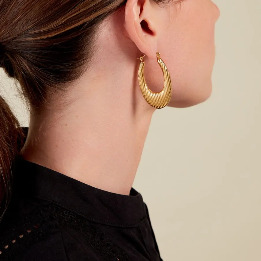 Histoire d'Or Créoles Dafnie Acier Jaune