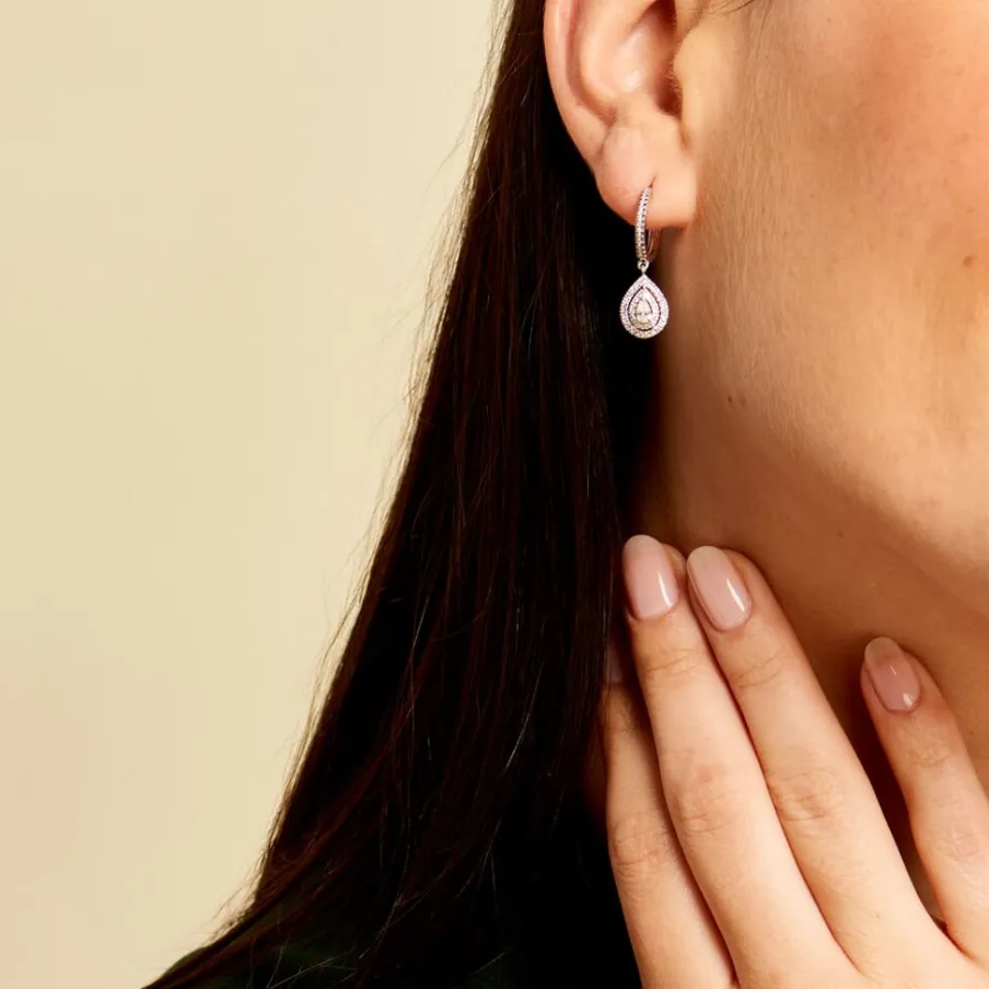 Histoire d'Or Créoles Diamina Or Blanc Diamant