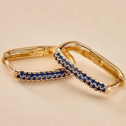 Histoire d'Or Créoles Domingo Plaqué Or Jaune Spinelle Synthétique