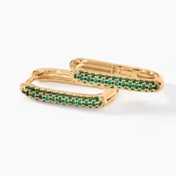 Créoles Domingo Plaqué Or Jaune Spinelle Synthétique-Histoire d'Or Outlet