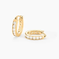 Histoire d'Or Créoles Doryne Plaqué Or Jaune Oxyde De Zirconium